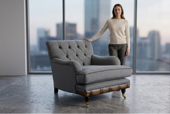 Lounge Ohren Sessel Club Designer Möbel Fernseh Sofa Stuhl Samt Polster Sitz Neu