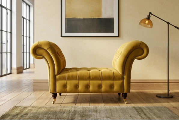 Chesterfield Sofa 1,5 SITZER Polster Designer Couchen Sofas Garnitur Bank Sitz