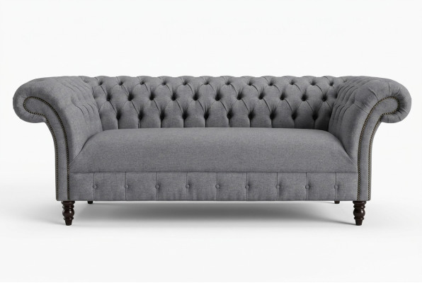Chesterfield 3 Sitzer Polster Couch Leder Sofa Couchen Textil Modern Stil Stoff