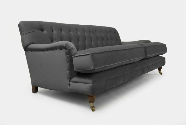 Chesterfield 3 Sitzer Couch Polster Textil Couchen Sitz Wohnzimmer Sofa Samt Neu