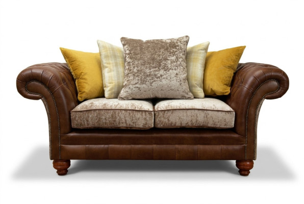 Chesterfield 2 Sitzer Sofa Ledersofa Couch Polster Sitz Garnitur Zweisitzer Neu