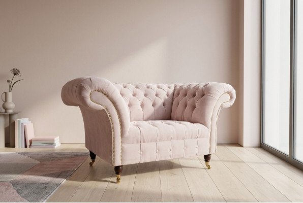 Chesterfield Sessel Fernseh Couch 1 Sitzer Sofa Stoff Couchen Polster Neu Textil