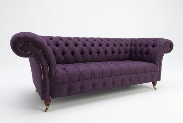 Moderner Lila Chesterfield Dreisitzer Wohnzimmer 3-er Sofa