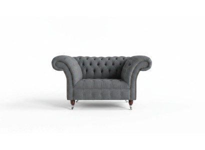 Chesterfield Design Stoff Couch Sessel 1.5 Sitzer Polster Sofas Lounge Neu Club