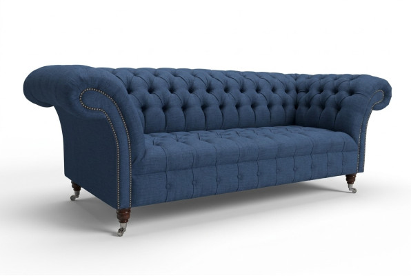 Chesterfield Couch Sitz Textil Stoff Couchen Sofas Sofa Polster Samt 3 Sitzer