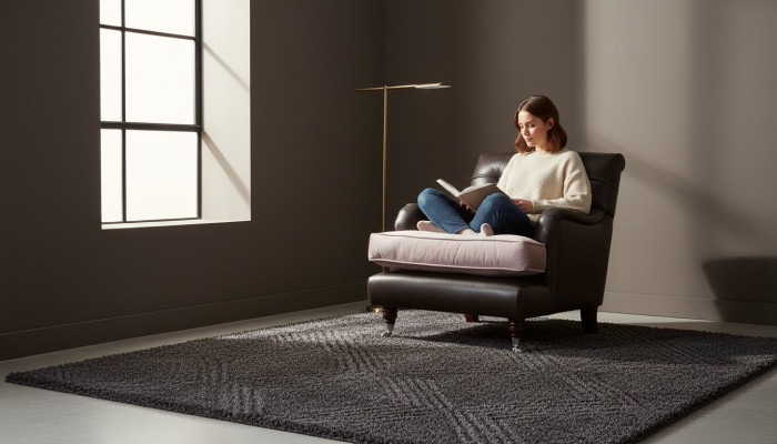 Sessel Fernseh Sitz Club Lounge Textil Leder Edler Design Chesterfield Polster