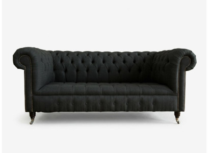3 Sitzer Chesterfield Polster Sofas Design Luxus Couch Sofa Samt Couchen Schwarz