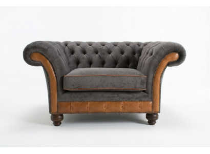 Einsitzer Sessel Fernseh Club Couch Sofa Chesterfield Original England Möbel Neu