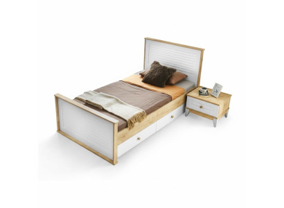 Bett + Nachttisch - Kinderzimmer Schlafzimmer Möbel Betten 2tlg. Set