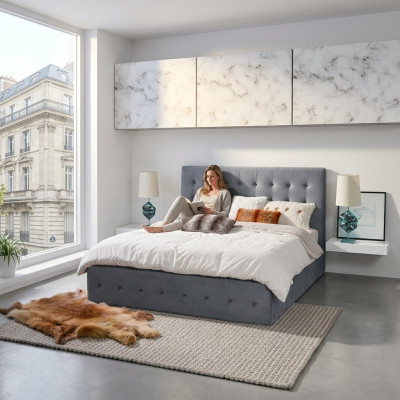 Bett Polster Design Luxus Doppel Hotel Betten Ehe Schlaf Zimmer Textil 180x200cm