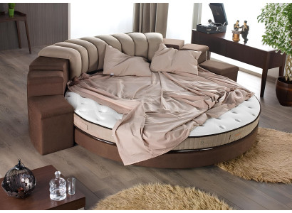 Rundes Bett Moderne Design Luxus Polster Rund Betten Textil Stoff