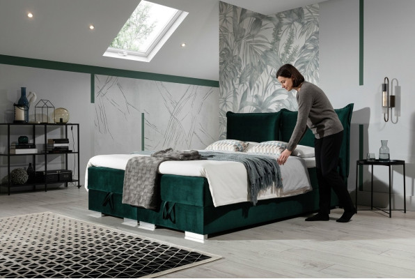 Boxspring Betten Bett Polster Kunstleder Designer Hotel Doppel Luxus Design Neu