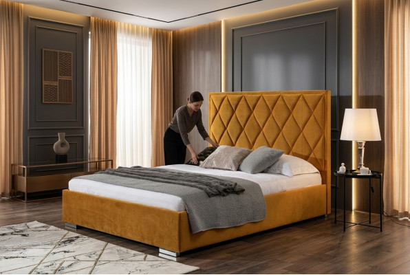 Polsterbett Betten Bett Polster Designer Hotel Doppel Luxus Design 160x200cm Neu