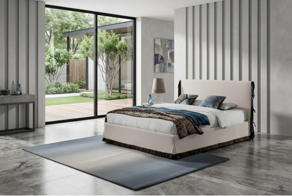 Polsterbett Betten Bett Polster Leder Designer Hotel Doppel Luxus Landhaus Neu