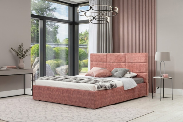 Doppelbett Klassisches Hochwertiges Design Textil Gestelle Bett Betten 140 x 200