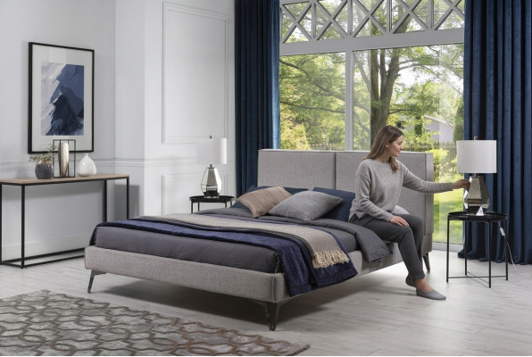 Luxus Leder Textil Bett Polster Betten Doppel Modernes Ehe 140/160/180 Neu