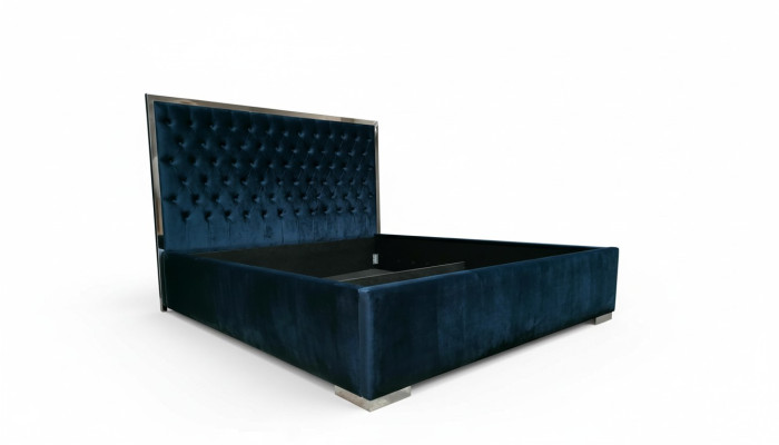 Bett Polster Design Luxus Doppel Betten Blau180x200cm Schlaf Zimmer Leder Hotel