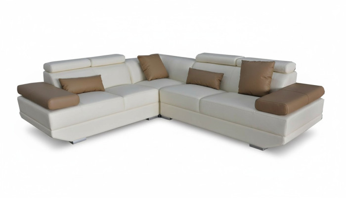 Ledersofa Couch Wohnlandschaft Eck Garnitur Design Modern Sofa L-Form mit USB
