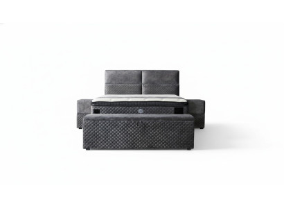 Modernes Designer Luxury Bett mit 2 Nachttischen und Sitzbank Möbel Zimmer 4tlg