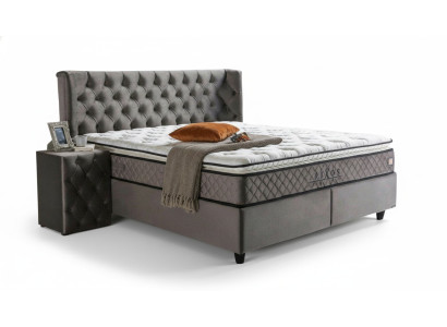 Luxus Schlafzimmer Set 3tlg Textil Bett 2x Nachttisch Moderne Design Betten Neu