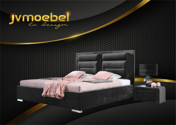 Bett Textil 2x Nachttisch 3 tlg. Schlafzimmer Set Möbel Modern Luxus Betten Neu