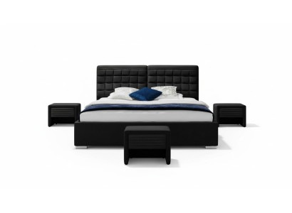 Bett Textil 2x Nachttisch 3 tlg. Schlafzimmer Set Möbel Modern Luxus Betten Samt