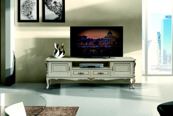 RTV Lowboard rtv Luxus Schrank Tisch Wohnzimmer Holz Möbel Klassisches Low Side Board