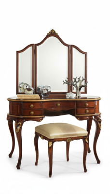 Luxus 3tlg Set Schminktisch Hocker Spiegel Schlafzimmer Italienische Möbel Neu