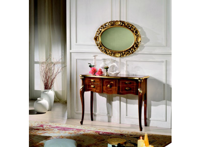 Holz Italienische Möbel Stil Barock Luxus Konsolentisch Spiegel Sideboard 2tlg Set Neu