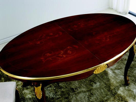 Ovaler Tisch Italienische Möbel Luxus Esstisch Esszimmer Holz Klassischer Stil