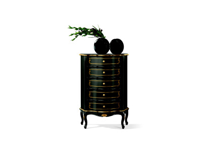 Italienische Möbel Stil Barock Schwarz Designer Schrank Kommode Möbel