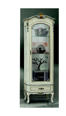 Klassische Luxus Möbel Holz Weiß Vitrine Schicke Vitrineschrank Italienische Möbel Neu