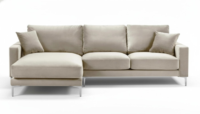 Loft Sofa Luxus Eckcouch Möbel Eckgarnitur Samt Couchen sofas beige Wohnzimmer