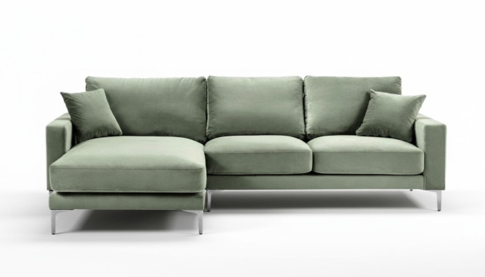 Salbeigrün Ecksofa Stoff Design Couchen Polster Sofa Sofas Neu Grün Wohnzimmer