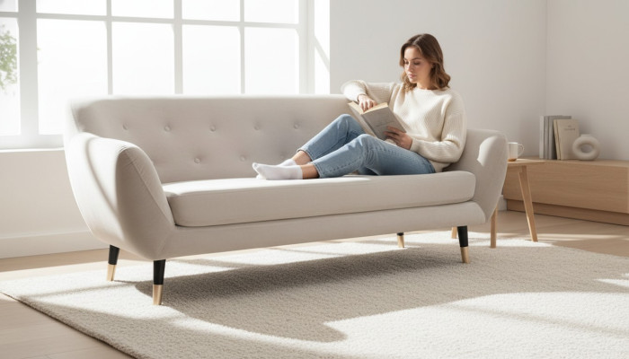 Beige Stoff Wohnzimmer Design Couchen Polster Sofa Sofas Chesterfield Dreisitzer