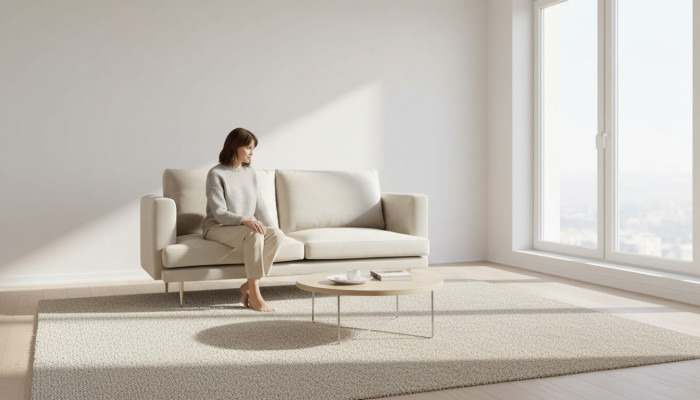 Italienische Möbel Dreisitzer Modern Design Couchen Sofa Textil Samt Beige Stoff