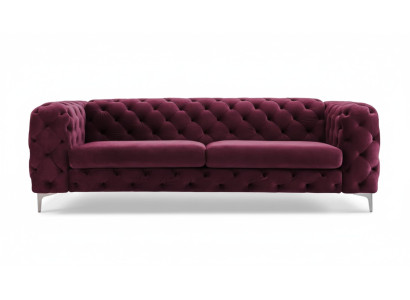 Chesterfield Sofa Dreisitzer Burgund Kreative Möbel Textil Stoff Wohnzimmer Neu