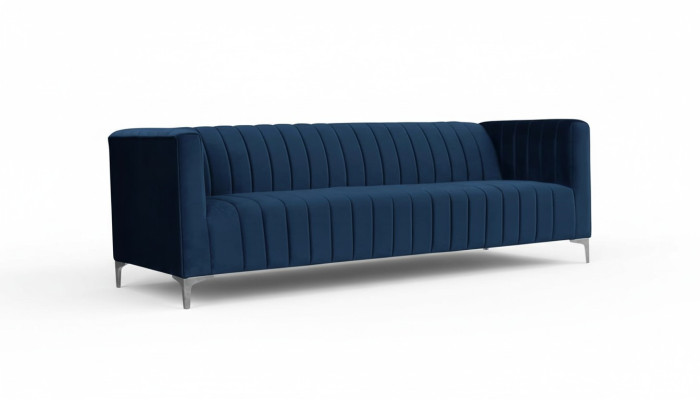 Wohnzimmer Blau Dreisitzer Stoff Design Couchen Polster Sofa Sofas Blaue Möbel