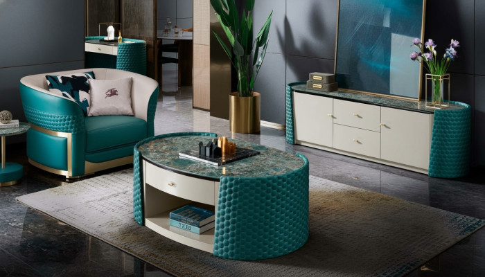 Sideboard Anrichte Schrank rtv lowboard Turkis Unterschrank Möbel Wohnzimmer Neu