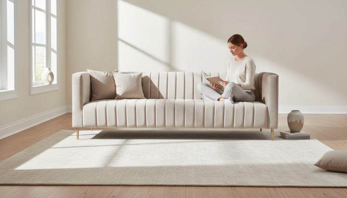 Italienische Möbel Wohnzimmer Sofa Design Couchen Braun Stil Stoff Samt Textil
