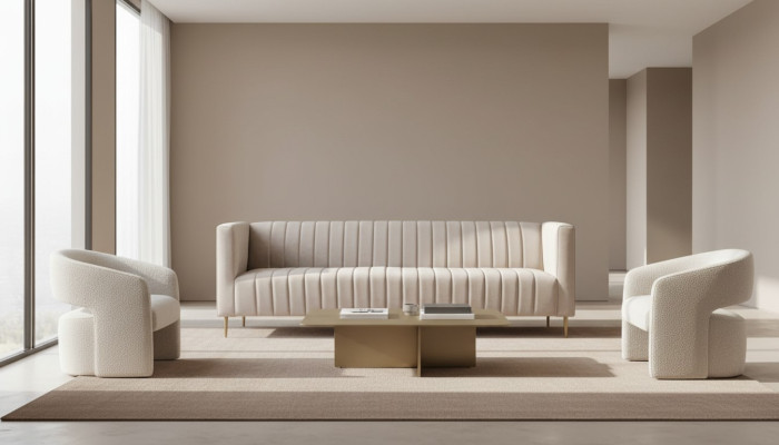 Italienische Möbel Wohnzimmer Sofa Design Couchen Braun Stil Stoff Samt Textil