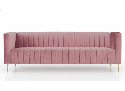 Rosa Dreisitzer Stoff Wohnzimmer Design Couchen Polster Sofa Sofas Moderne Möbel