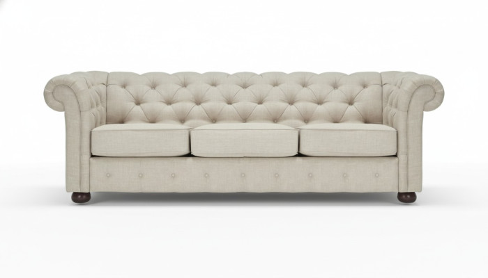 Beige Chesterfield Wohnzimmer Modern Design Couchen Sofa Samt Möbel Stoff Neu