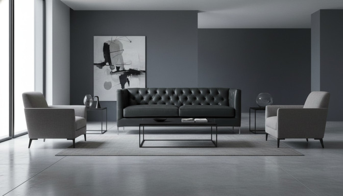 Einrichtung Wohnzimmer Sofa Design Couchen Schwarz Italienische Stil Möbel Stoff