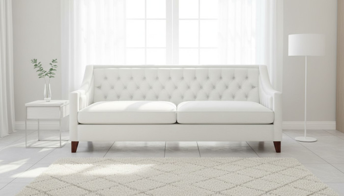 Weiß Dreisitzer Chesterfield Modern Design Couch Textil Sofa Neu Original Möbel
