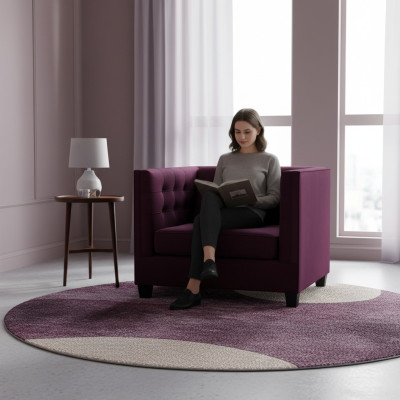 Sessel Chesterfield Textil Stoff Violett Kreative Möbel Neu Wohnzimmer Modern