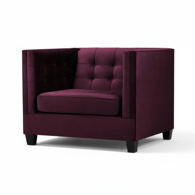 Sessel Chesterfield Textil Stoff Violett Kreative Möbel Neu Wohnzimmer Modern