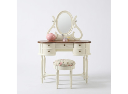 Klassischer Schminktisch Spiegel Luxus Konsole Hocker Make up Tisch Landhaus Neu