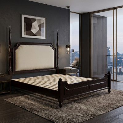 Bett Polster Landhaus Luxus Doppel Hotel Betten Schlaf Zimmer Holz