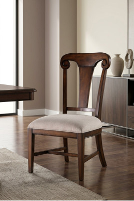 Luxus Design Polster Stuhl Stühle Sitz Esszimmer Holz Textil Sessel Echtholz Neu